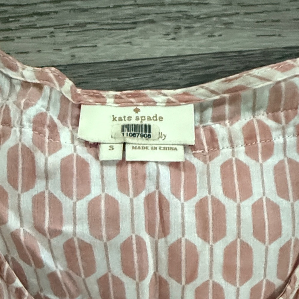 Kate Spade Pink Patterned Ruffle Blouse - Picture 5 of 8